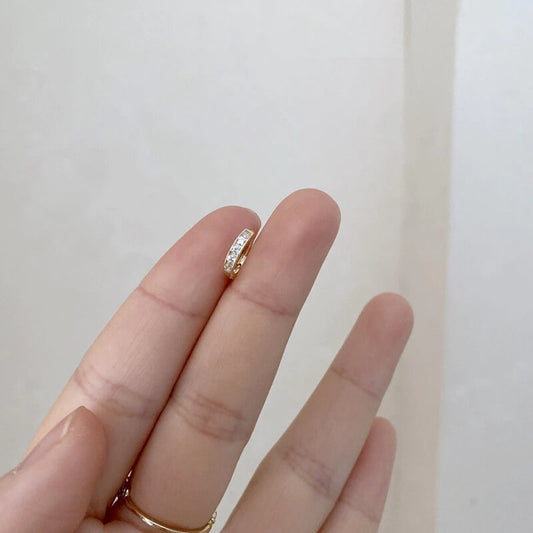 Orecchini a Cerchietto con Pavé, Placcati Oro 14K-Modaso