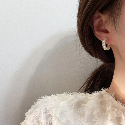 Orecchini a Cerchio con Cristalli, Placcati Oro 18K-Modaso