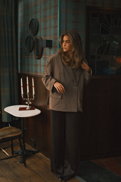 PANTALONI IN SATIN CIOCCOLATO-Modaso