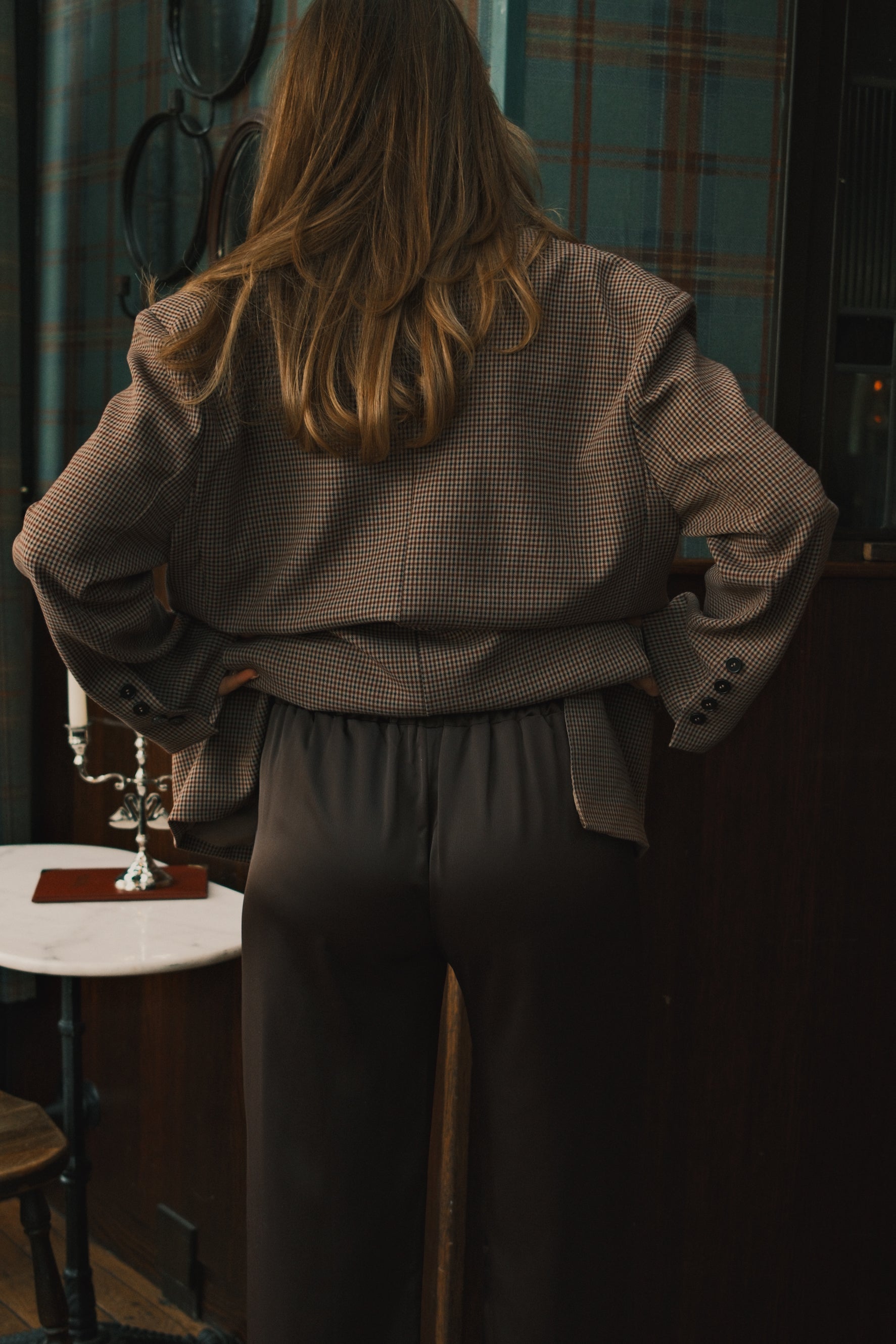 PANTALONI IN SATIN CIOCCOLATO-Modaso