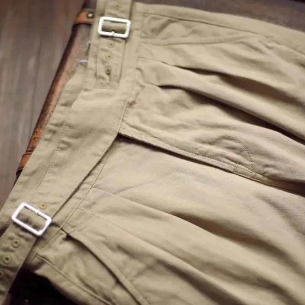 Pantaloni Gurkha, Plissettati, Loose Fit, Pantaloni Gurkha, Plissettati, Pantaloni Retro Loose Fit, Pantaloni da Uomo-Modaso