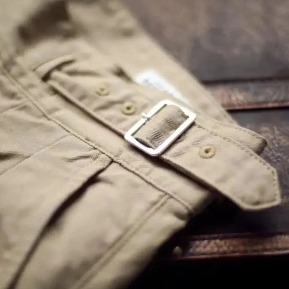 Pantaloni Gurkha, Plissettati, Loose Fit, Pantaloni Gurkha, Plissettati, Pantaloni Retro Loose Fit, Pantaloni da Uomo-Modaso