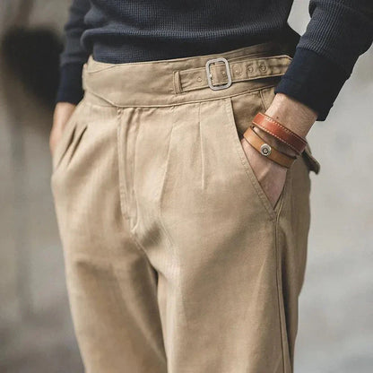 Pantaloni Gurkha, Plissettati, Loose Fit, Pantaloni Gurkha, Plissettati, Pantaloni Retro Loose Fit, Pantaloni da Uomo-Modaso