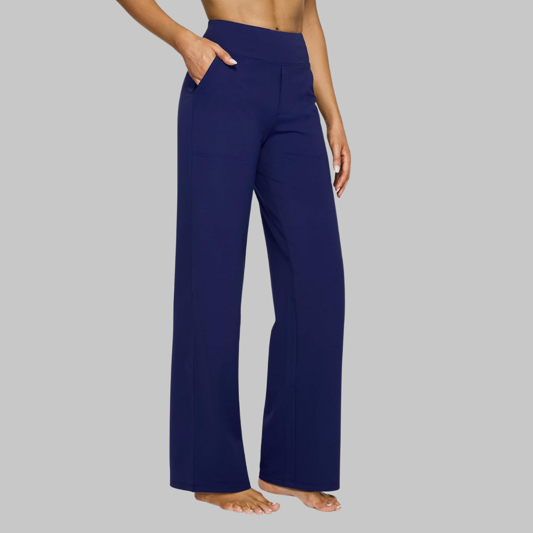 Pantaloni a Gamba Larga, Pantaloni a Vita Alta Comodi da Donna-Modaso