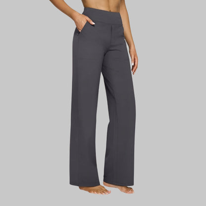 Pantaloni a Gamba Larga, Pantaloni a Vita Alta Comodi da Donna-Modaso