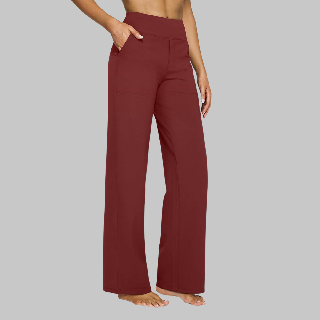 Pantaloni a Gamba Larga, Pantaloni a Vita Alta Comodi da Donna-Modaso