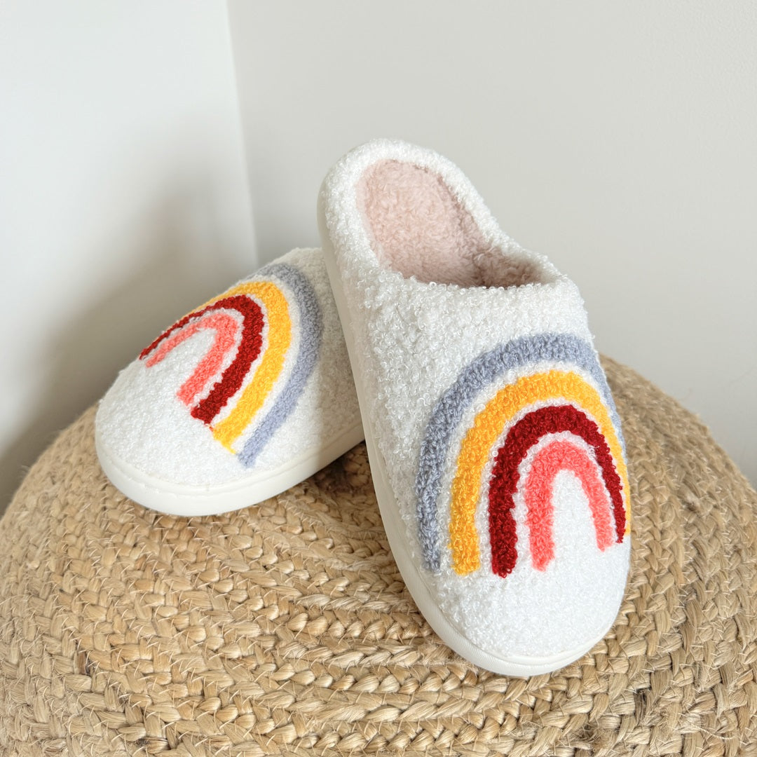 Pantofole Arcobaleno, Pantofole da Casa in Peluche da Donna-Modaso