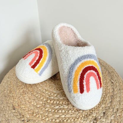 Pantofole Arcobaleno, Pantofole da Casa in Peluche da Donna-Modaso