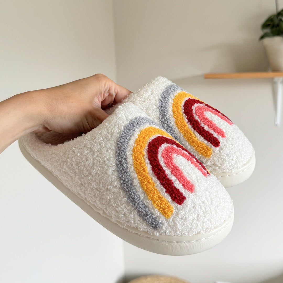 Pantofole Arcobaleno, Pantofole da Casa in Peluche da Donna-Modaso