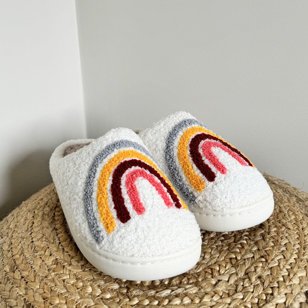Pantofole Arcobaleno, Pantofole da Casa in Peluche da Donna-Modaso