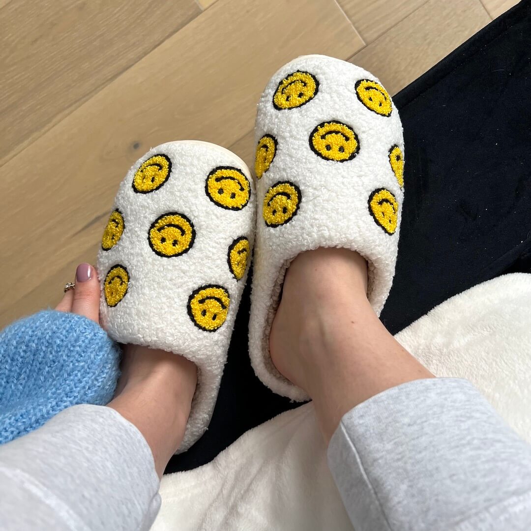 Pantofole Mini Smiley, Divertenti Pantofole da Casa da Donna-35-36-Modaso