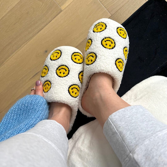 Pantofole Mini Smiley, Divertenti Pantofole da Casa da Donna-43-44-Modaso