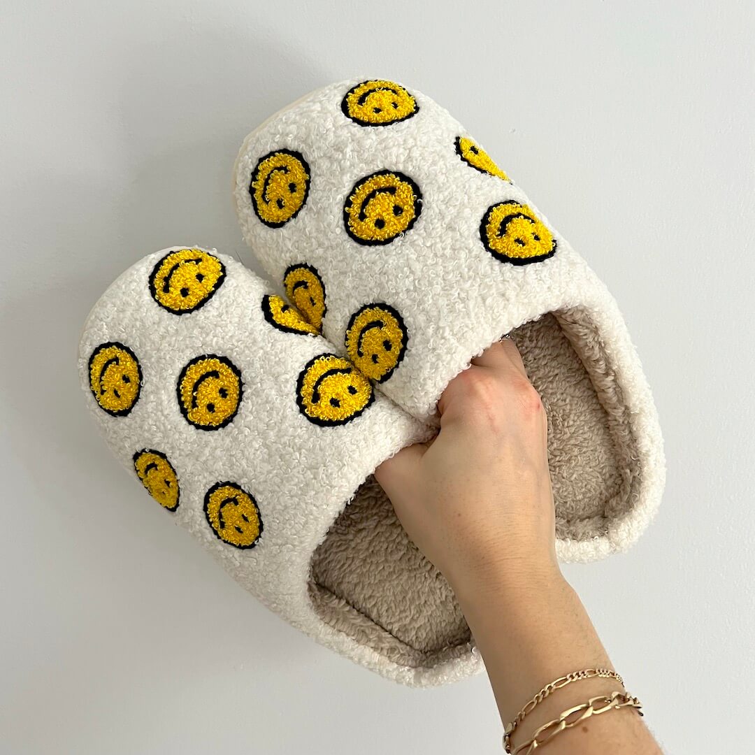 Pantofole Mini Smiley, Divertenti Pantofole da Casa da Donna-Modaso