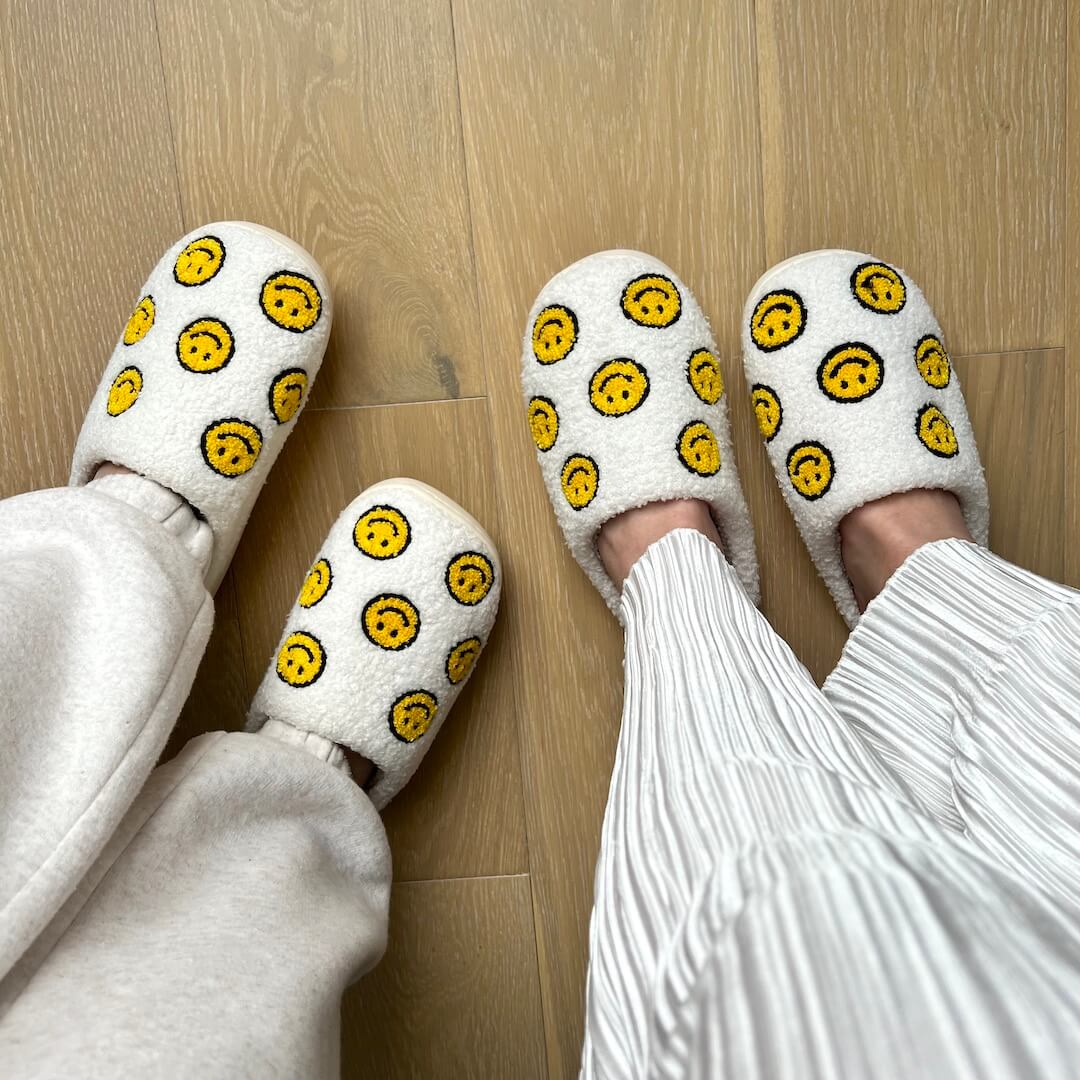 Pantofole Mini Smiley, Divertenti Pantofole da Casa da Donna-Modaso