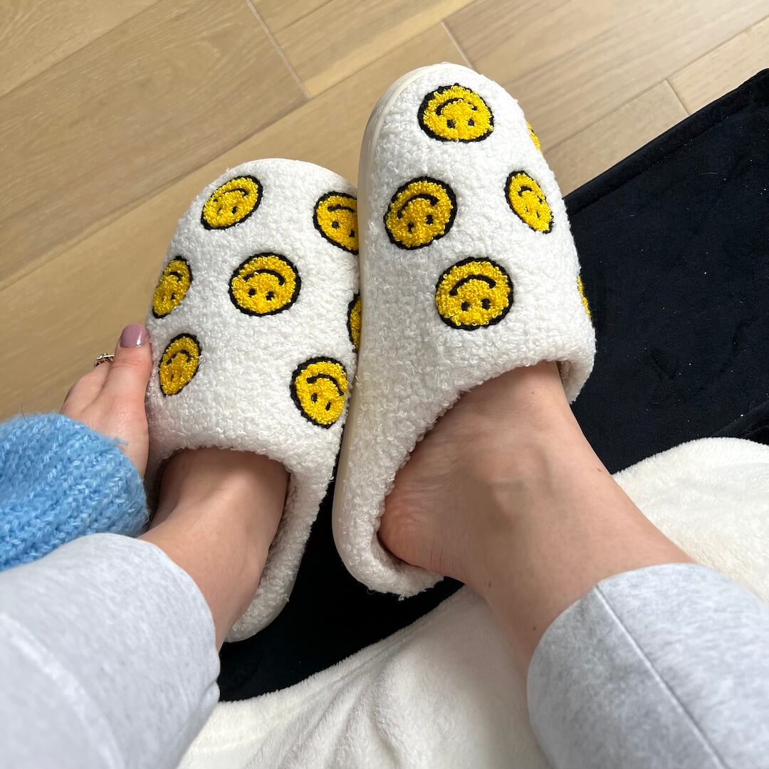 Pantofole Mini Smiley, Divertenti Pantofole da Casa da Donna-Modaso