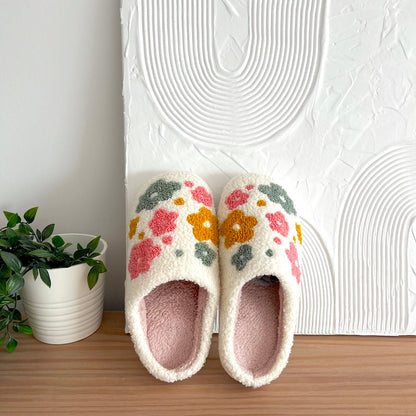 Pantofole a Fiori da Casa, Morbide Pantofole in Peluche da Donna-Modaso