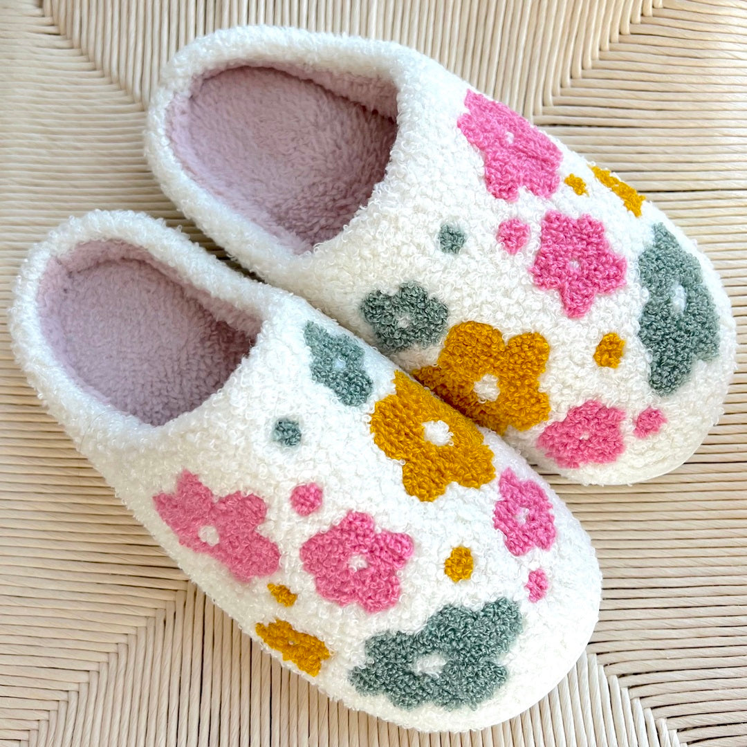 Pantofole a Fiori da Casa, Morbide Pantofole in Peluche da Donna-Modaso