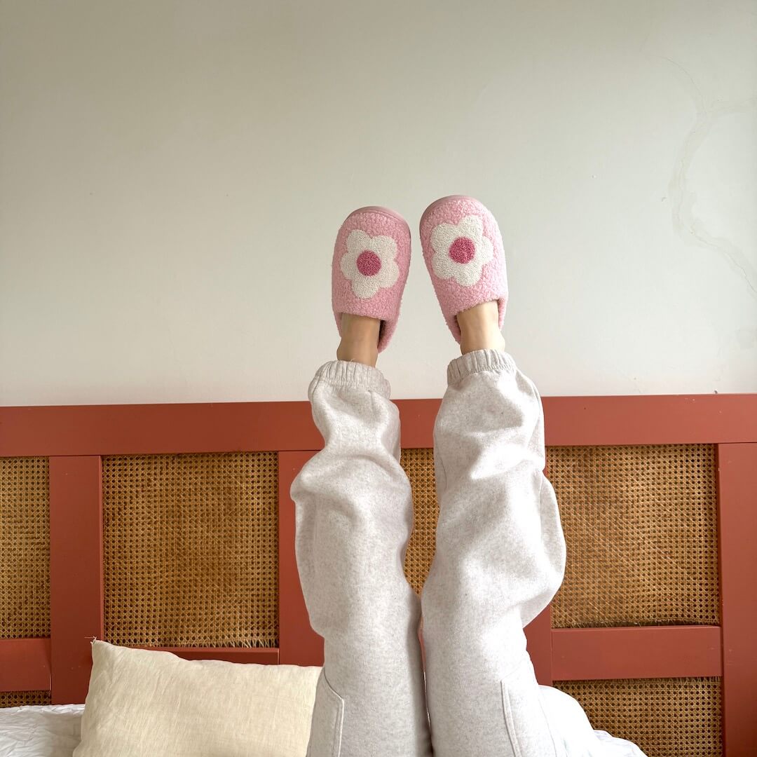 Pantofole a Fiori da Donna, Morbide Pantofole in Peluche da Casa-Modaso
