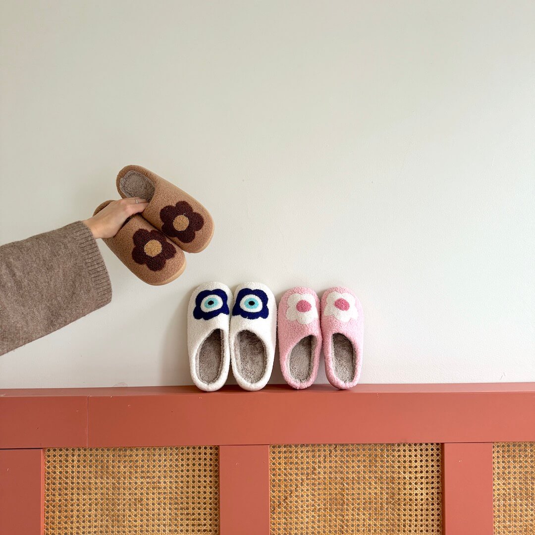 Pantofole a Fiori da Donna, Morbide Pantofole in Peluche da Casa-Modaso