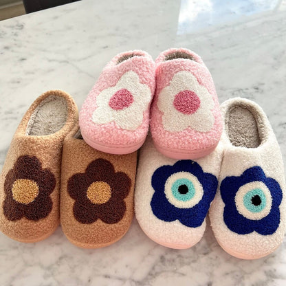 Pantofole a Fiori da Donna, Morbide Pantofole in Peluche da Casa-Modaso