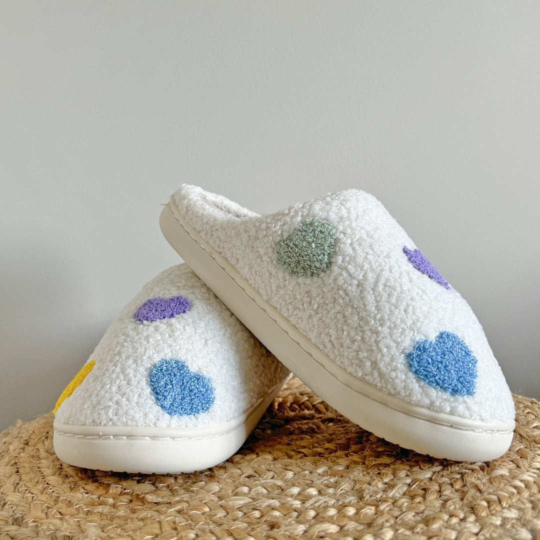 Pantofole con Cuori, Morbide Pantofole da Casa da Donna-Modaso