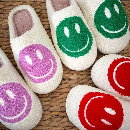 Pantofole con Faccina Sorridente da Donna, Morbide Pantofole da Casa-Modaso