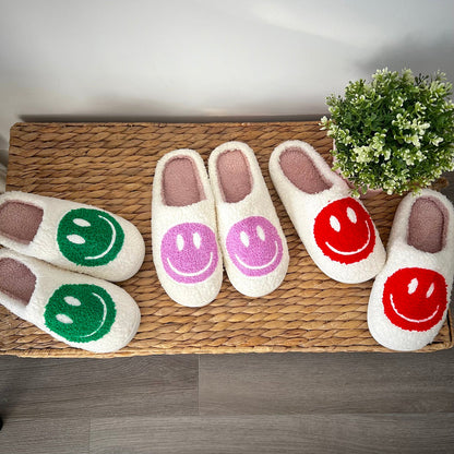 Pantofole con Faccina Sorridente da Donna, Morbide Pantofole da Casa-Modaso