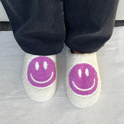 Pantofole con Faccina Sorridente da Donna, Morbide Pantofole da Casa-Modaso