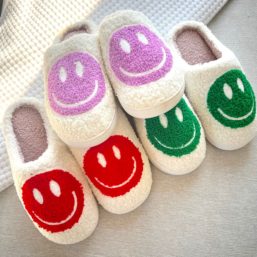 Pantofole con Faccina Sorridente da Donna, Morbide Pantofole da Casa-Modaso