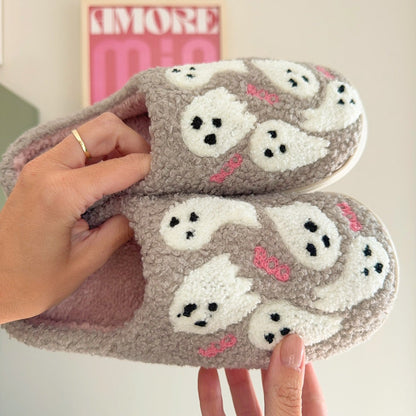 Pantofole con Fantasmini, Morbide Pantofole da Casa da Donna-Modaso