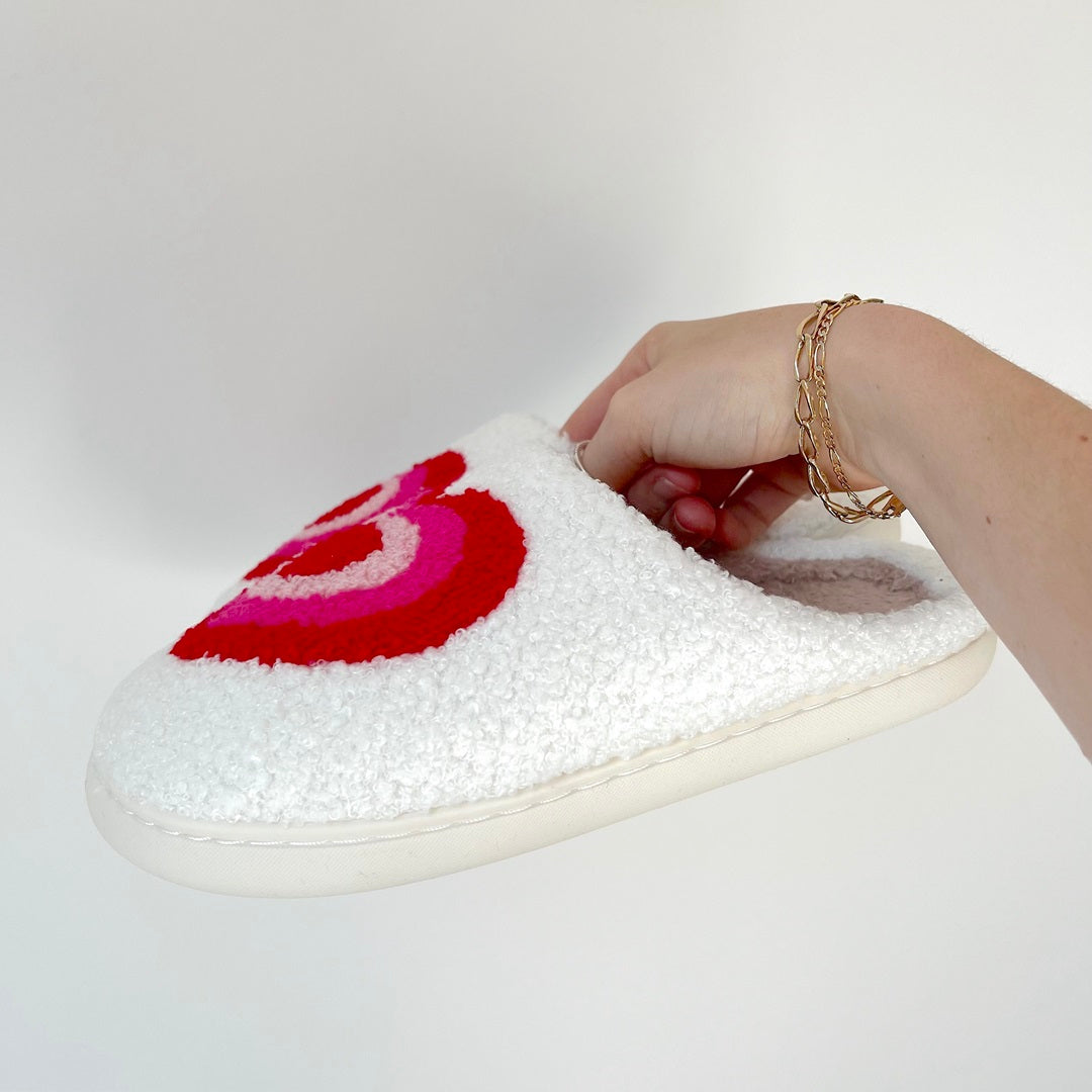 Pantofole con Stampa a Cuori, Morbide Pantofole da Casa-Modaso