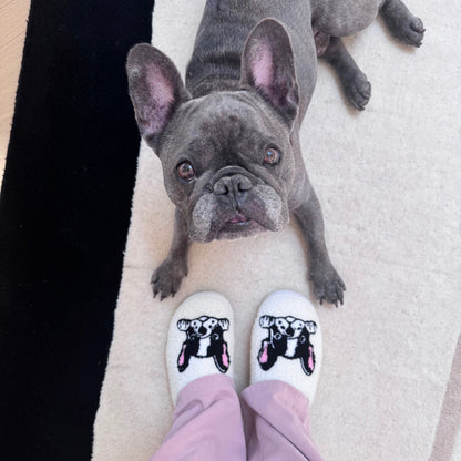 Pantofole da Donna con Stampa Boston Terrier, Morbide Pantofole da Casa-35-36-Modaso
