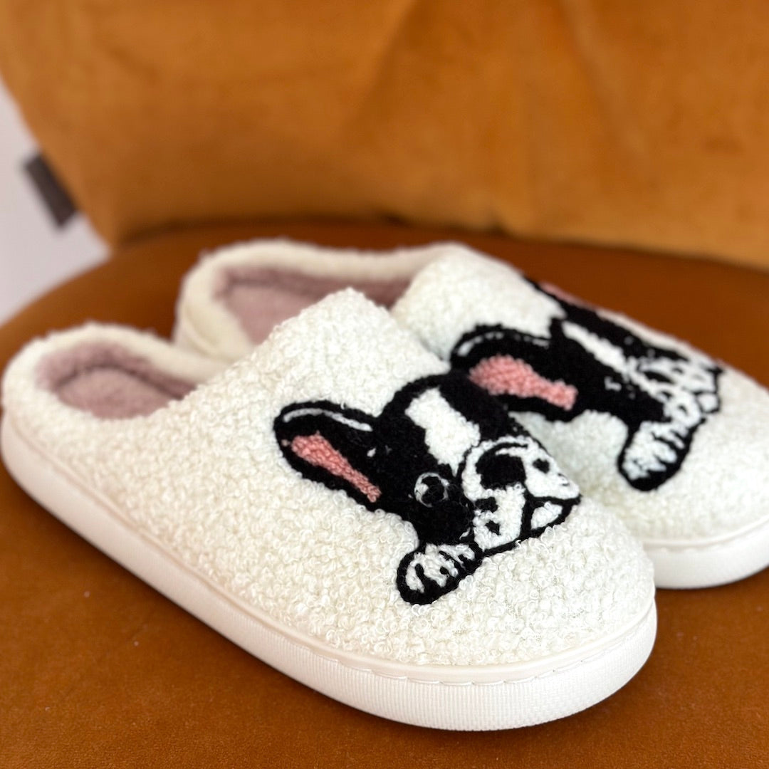 Pantofole da Donna con Stampa Boston Terrier, Morbide Pantofole da Casa-Modaso
