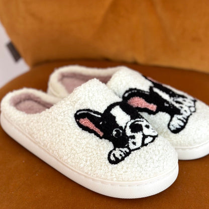 Pantofole da Donna con Stampa Boston Terrier, Morbide Pantofole da Casa-Modaso