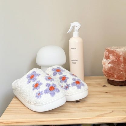 Pantofole in Peluche a Fiori da Donna, Morbide Pantofole da Casa-Modaso