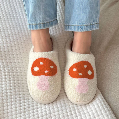 Pantofole in Peluche da Casa, Pantofole Bianche da Interno da Donna-Fungo-36-37-Modaso