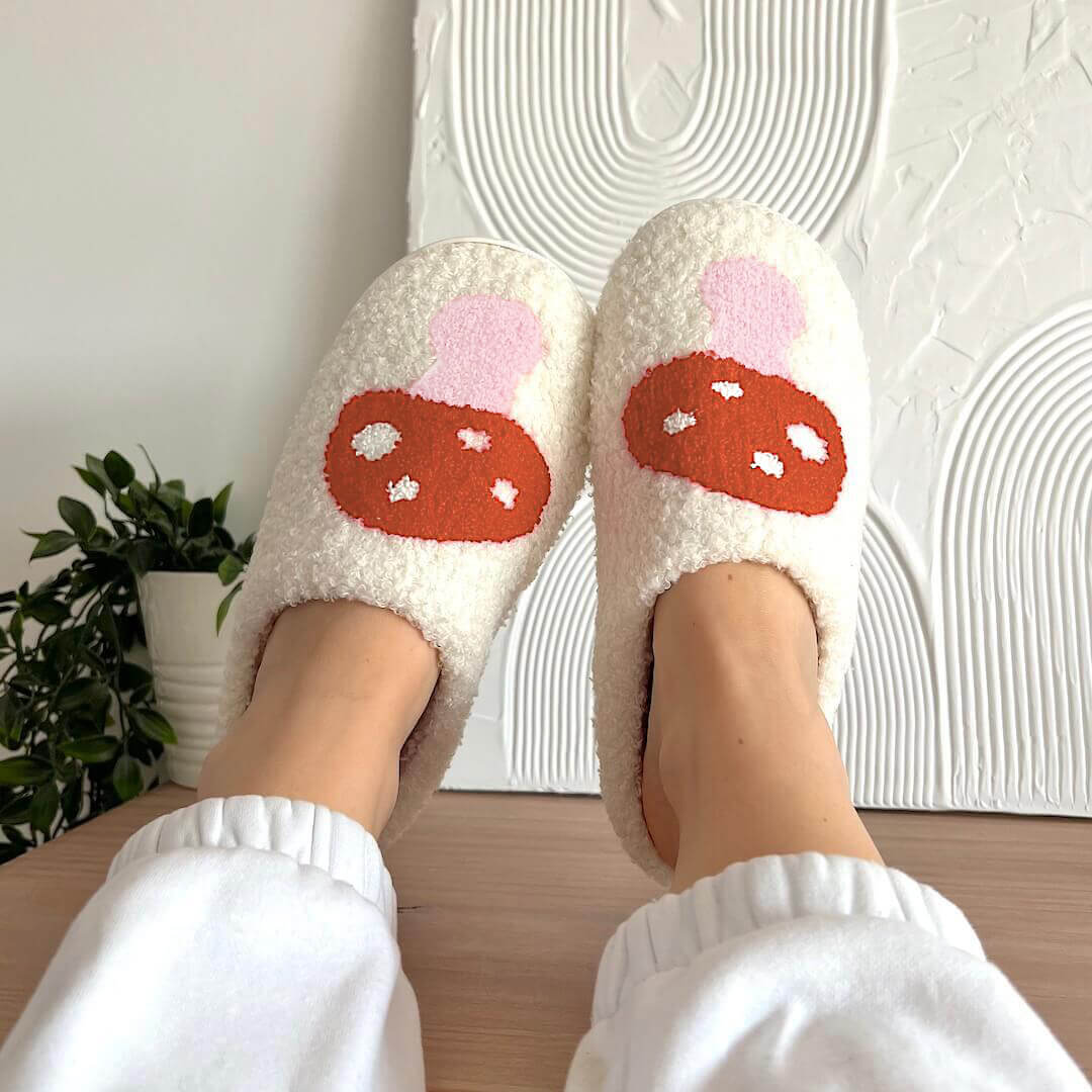Pantofole in Peluche da Casa, Pantofole Bianche da Interno da Donna-Modaso