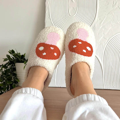 Pantofole in Peluche da Casa, Pantofole Bianche da Interno da Donna-Modaso