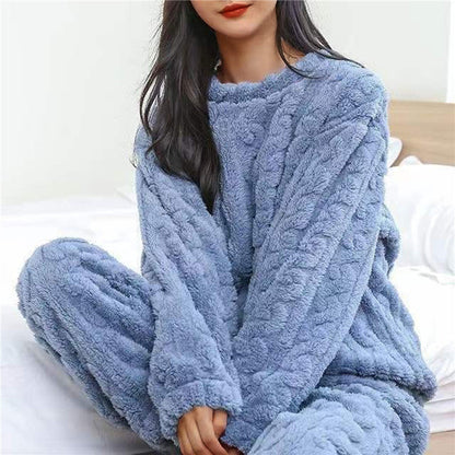 Pigiama in pile | Maniche lunghe | Caldo | Pigiama soffice | Abbigliamento da casa da donna-Modasso