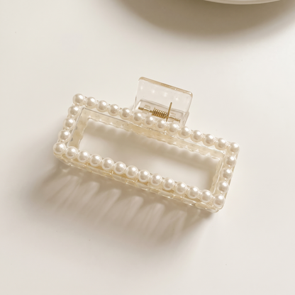 Pinza per Capelli con Perle, Accessorio Chic per Capelli-Classico Grande-Modaso