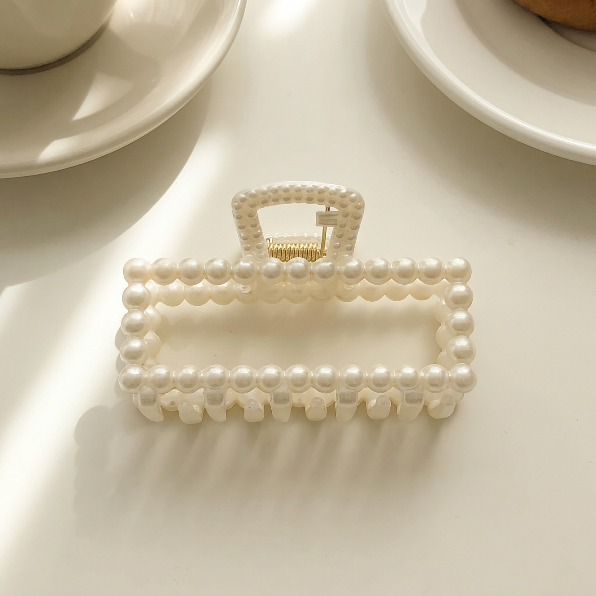 Pinza per Capelli con Perle, Accessorio Chic per Capelli-Classico Piccolo-Modaso