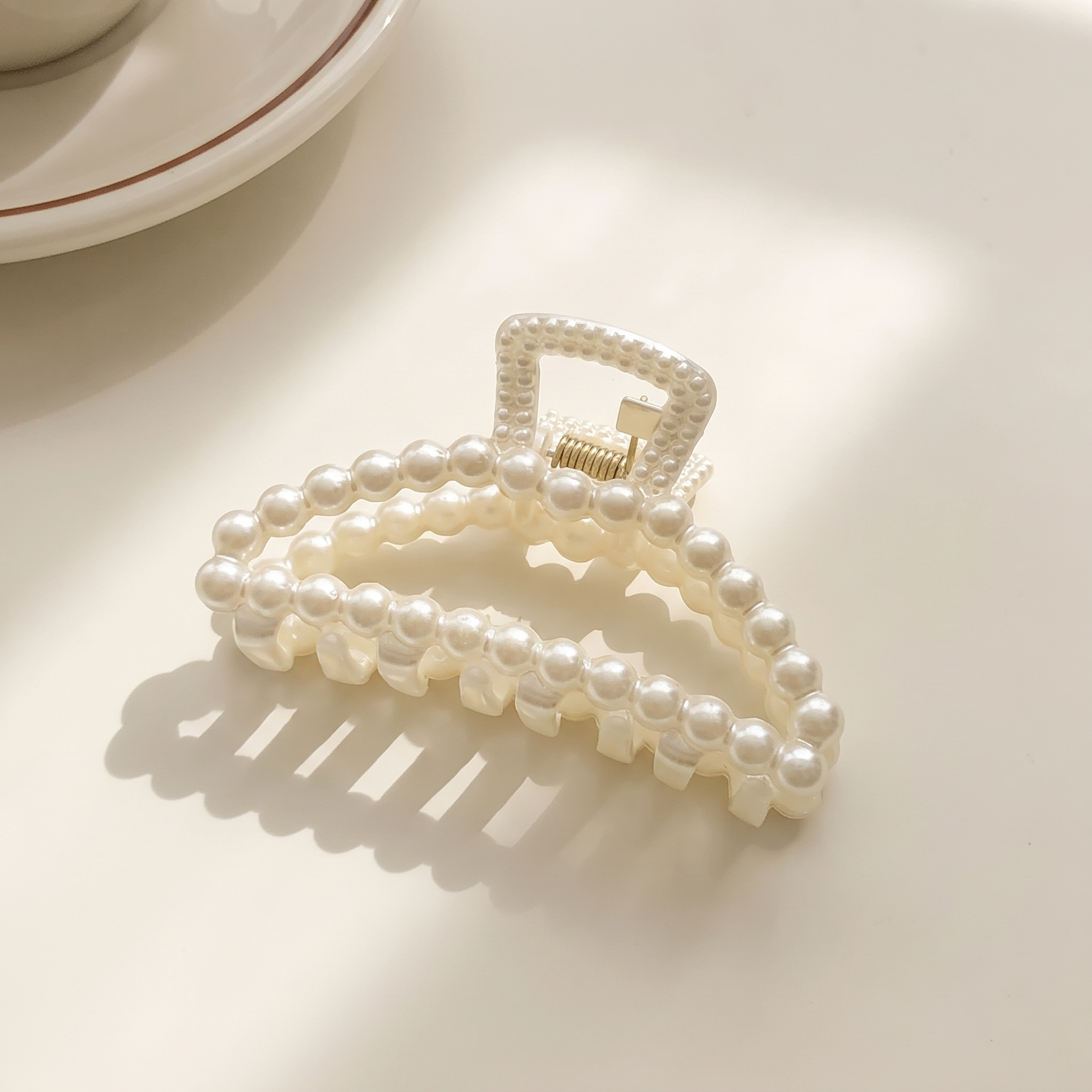 Pinza per Capelli con Perle, Accessorio Chic per Capelli-Croissant Piccolo-Modaso