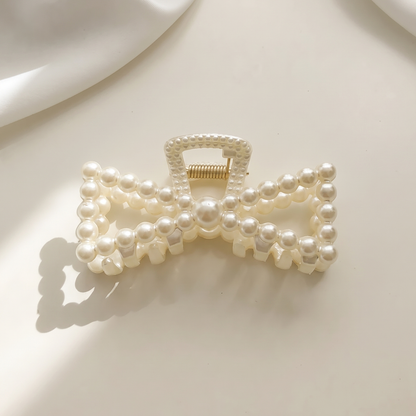 Pinza per Capelli con Perle, Accessorio Chic per Capelli-Fiocco Piccolo-Modaso