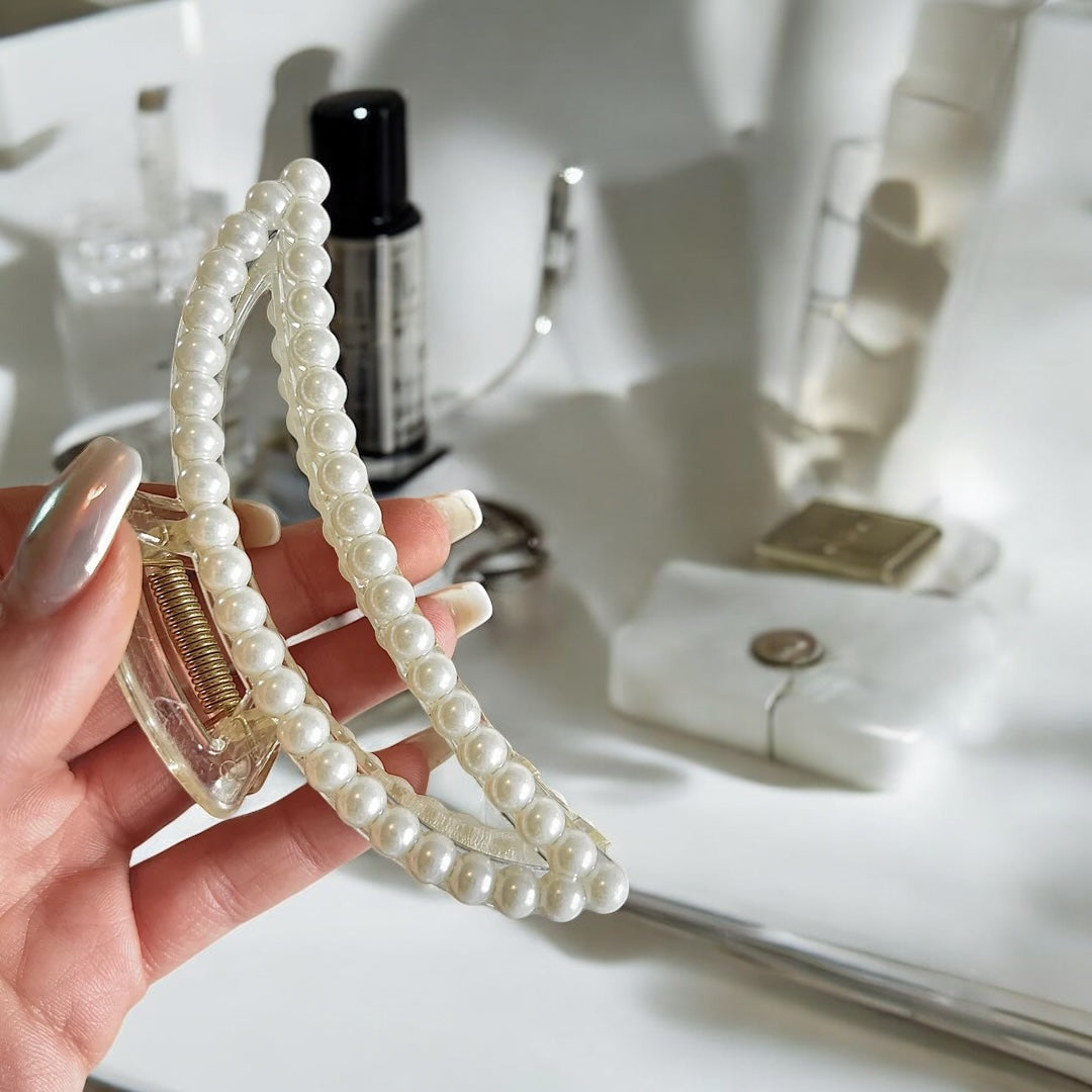 Pinza per Capelli con Perle, Accessorio Chic per Capelli-Modaso