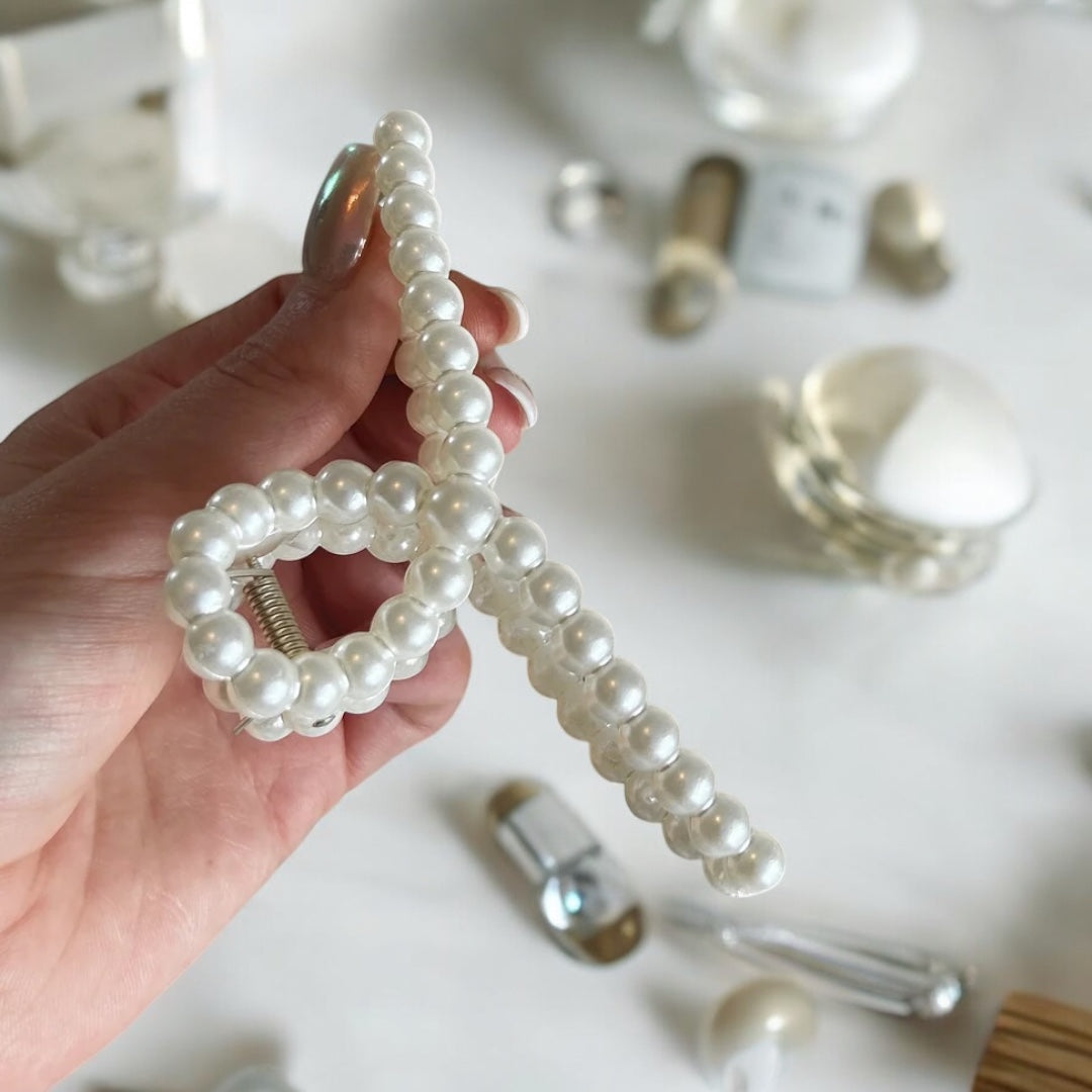 Pinza per Capelli con Perle, Accessorio Chic per Capelli-Modaso