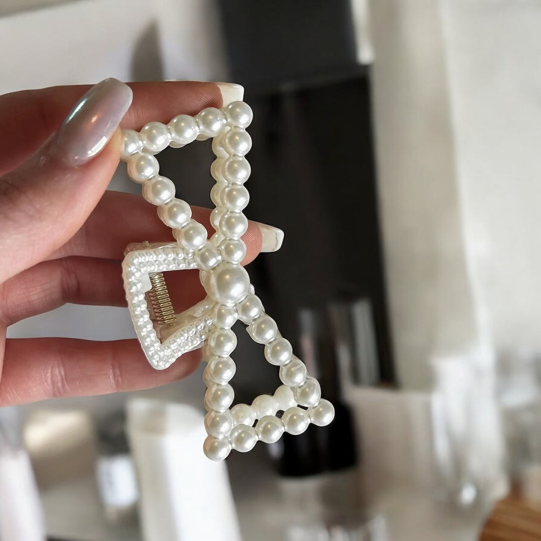 Pinza per Capelli con Perle, Accessorio Chic per Capelli-Modaso