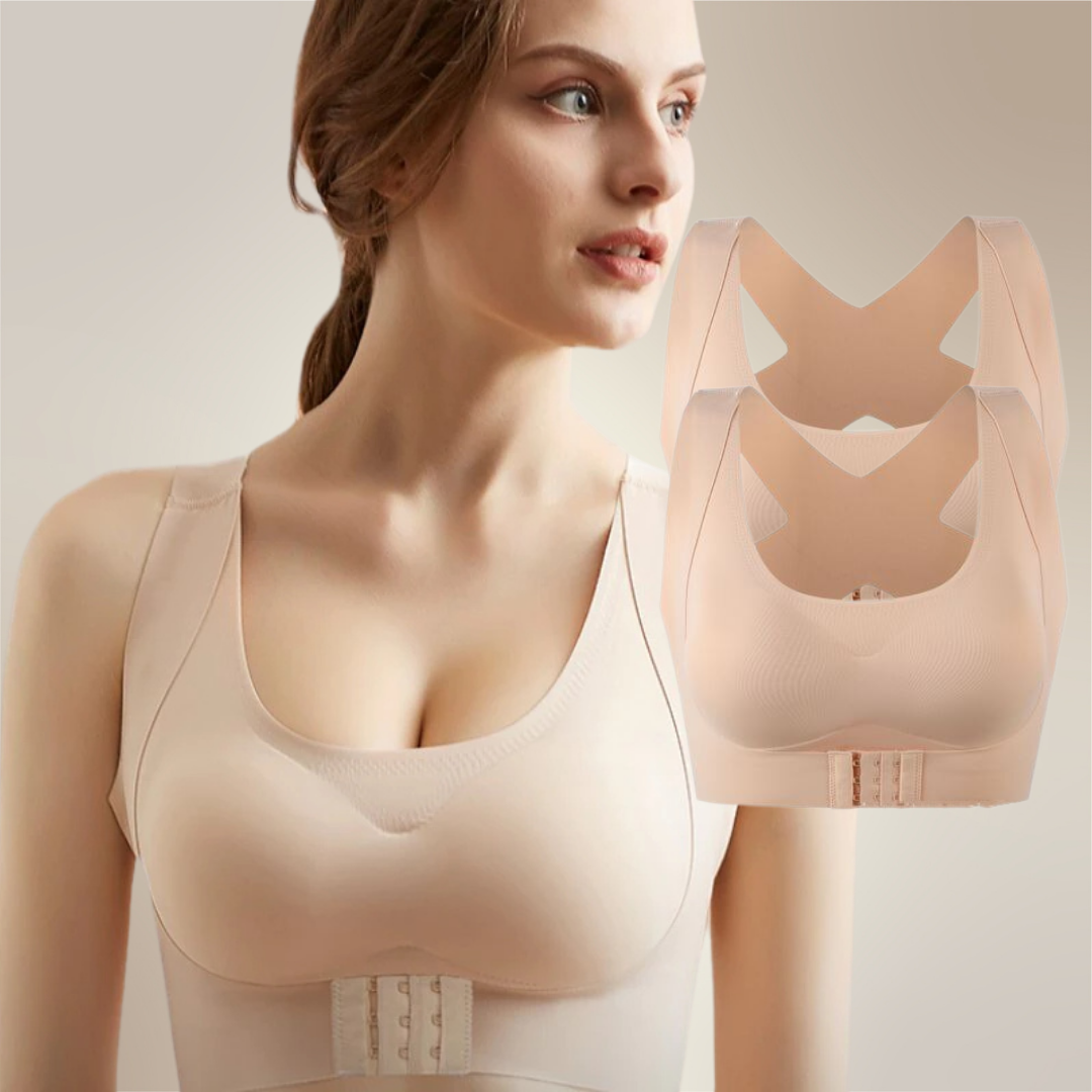 Posture Bra, Reggiseno correttivo per il mal di schiena (2-PACK)-Beige-M-Modaso