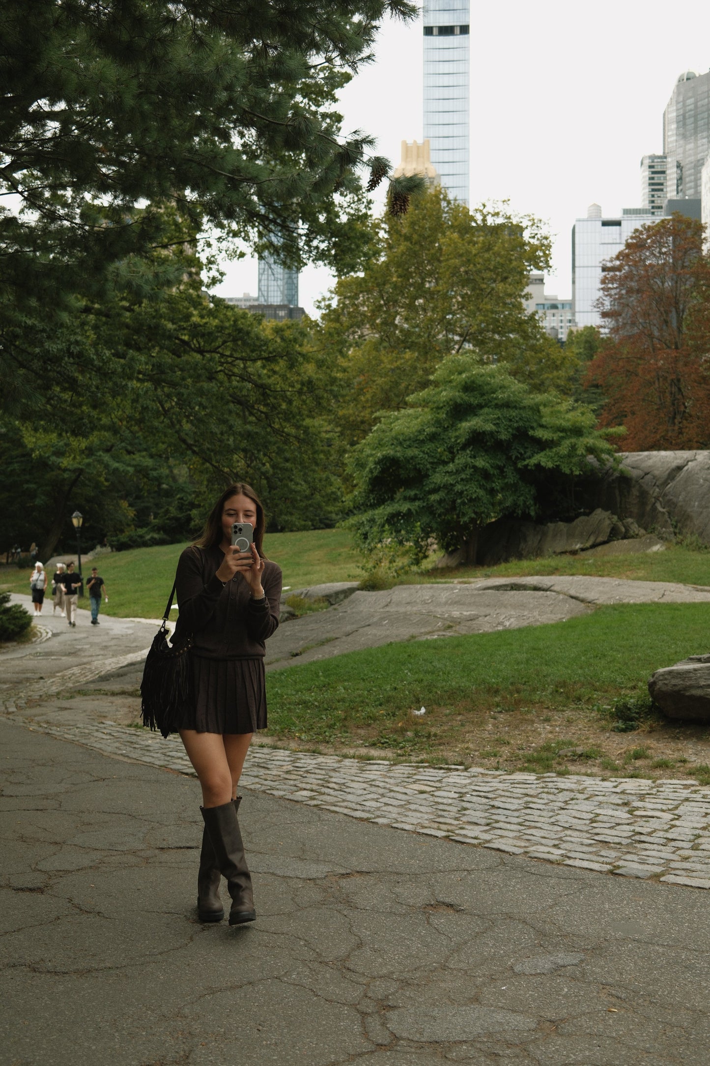 SET MAGLIA E GONNA MARRONE SCURO-Modaso