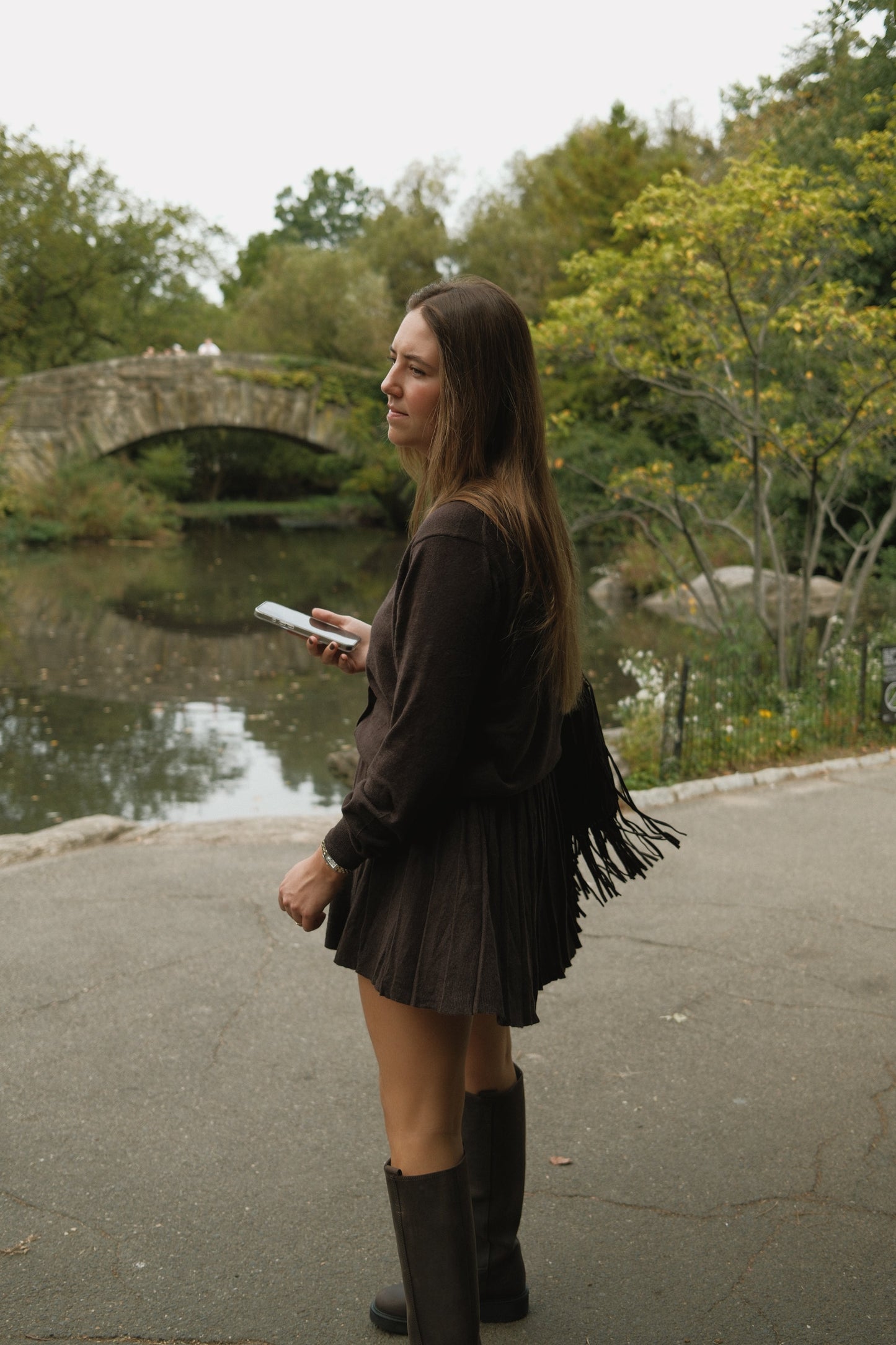 SET MAGLIA E GONNA MARRONE SCURO-Modaso