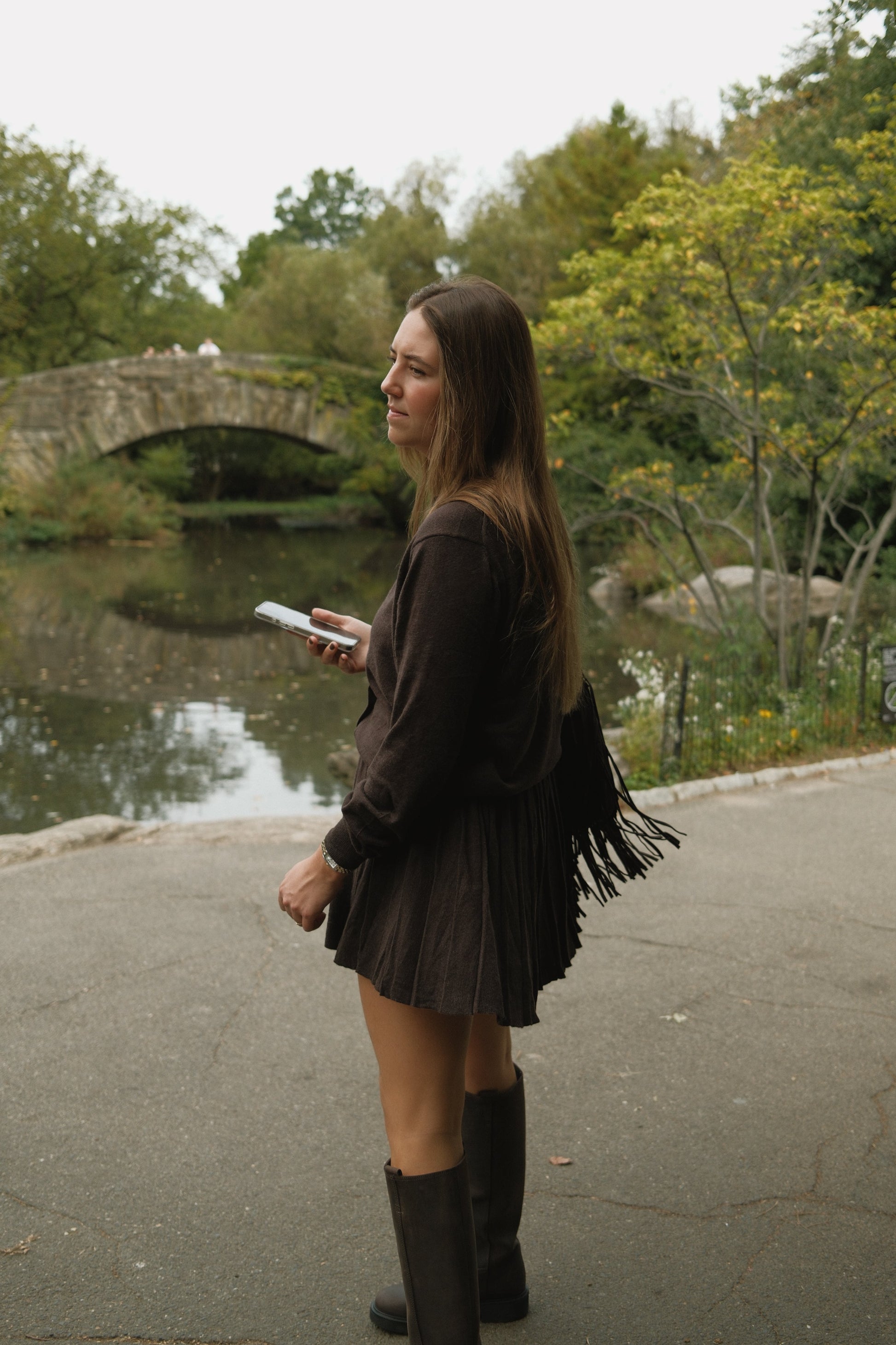 SET MAGLIA E GONNA MARRONE SCURO-Modaso